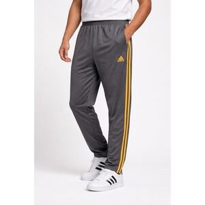 Adidas Men's Track Pants Gray Yellow Stripe 2XL Athletic Joggers NWT